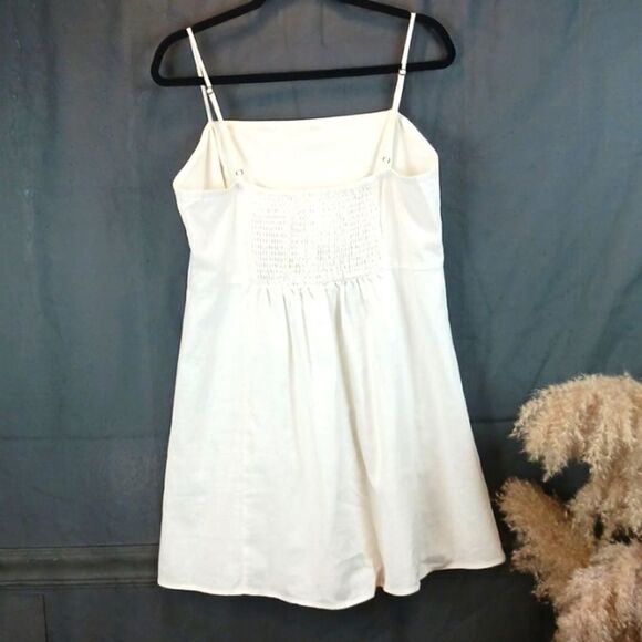 Copper Key white linen blend sleeveless button front detail mini dress XL - Picture 5 of 9